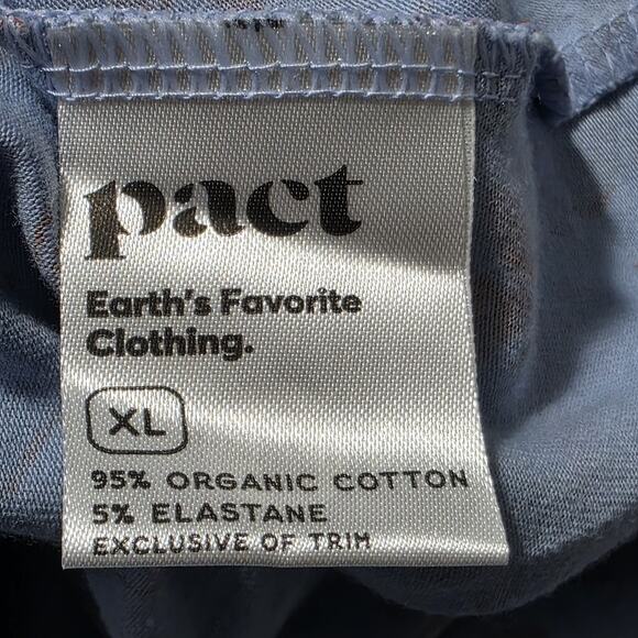 Pact Organic Cotton Fit & Flare Midi Dress Size XL stretch knit floral Blue - Picture 6 of 9